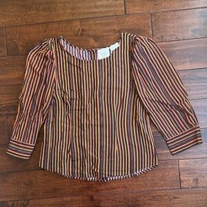 Anthropologie Vibrant Striped Blouse